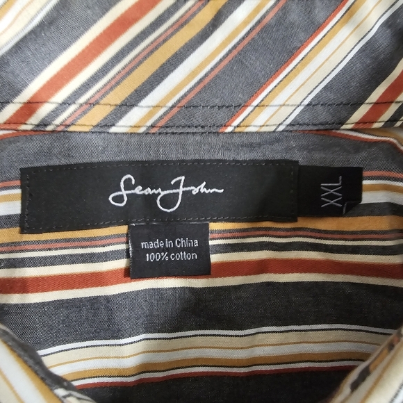 Vintage Sean John Mens XXL Shirt Striped Button Down Long Sleeve Y2K - Picture 7 of 9